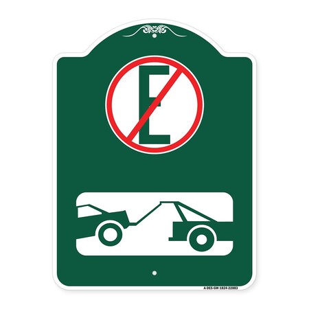 Signmission Spanish Parking Control Sign No Estacionar No Parking, Green & White Alum Sign, 18" H, GW-1824-22883 A-DES-GW-1824-22883